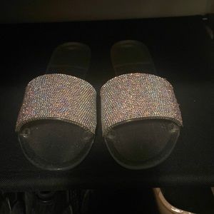 Rhinestone flat sandals